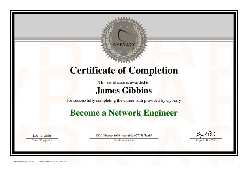 Cybrary Network Engineer