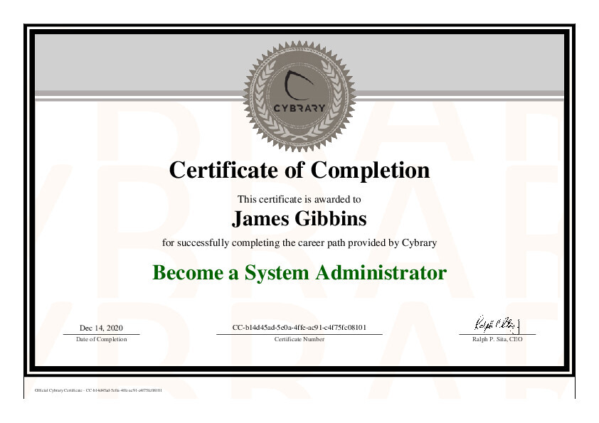 Cybrary System Administrator